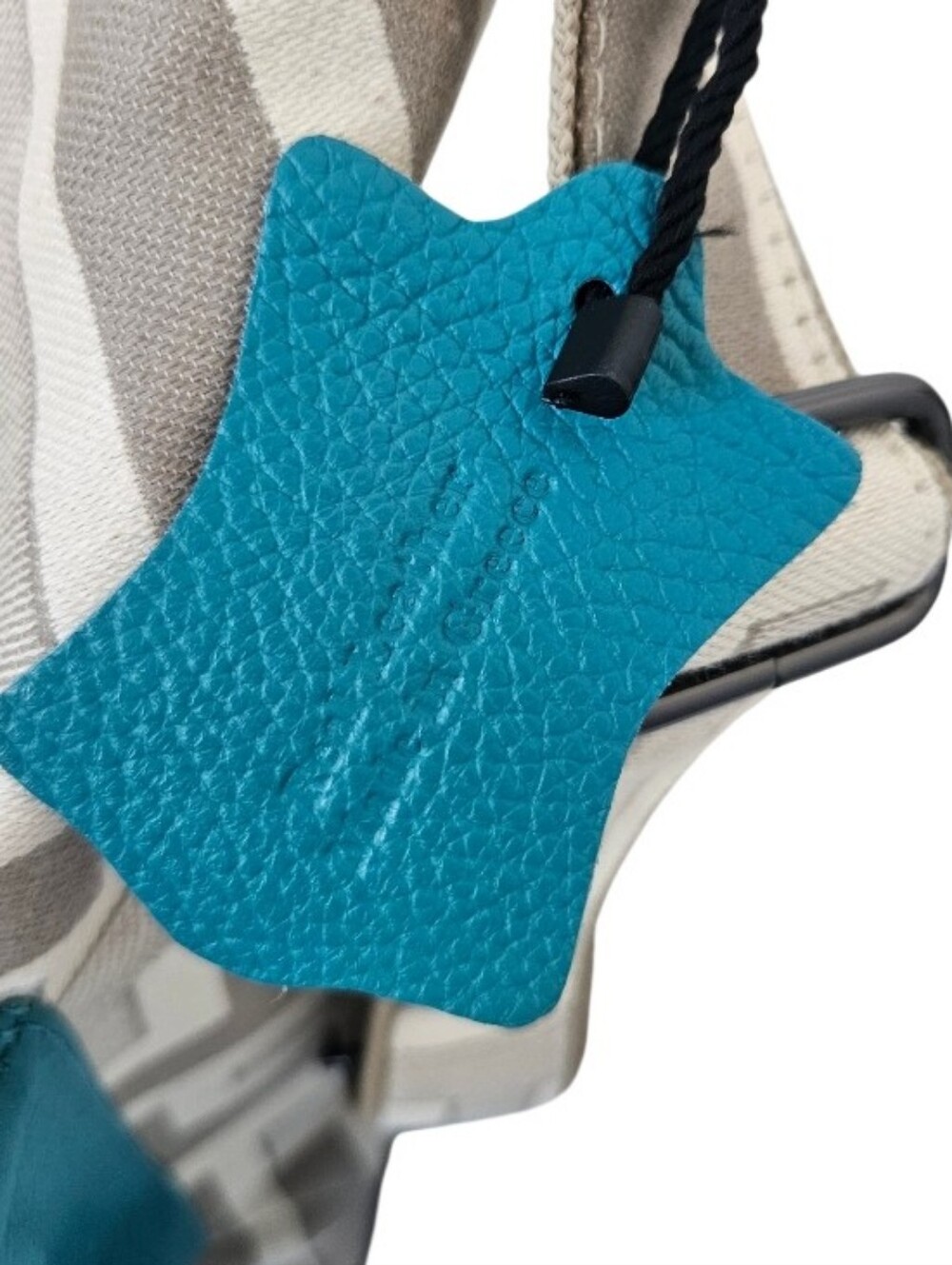 Forest Canvas Geo-Pattern Backpack -Sholder Bag with Teal Leather Pocket - Picture 3 of 16